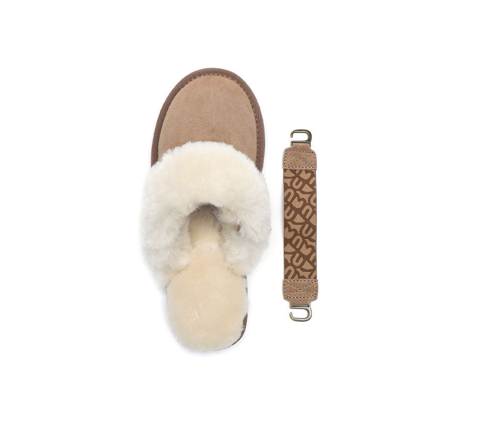 Removable Strap Slingback Sheepskin Slippers by EVERAU Lonsdale