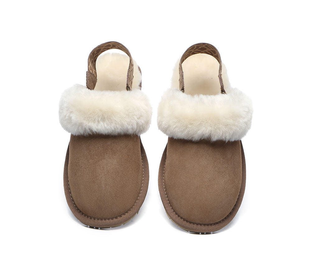 Removable Strap Slingback Sheepskin Slippers by EVERAU Lonsdale