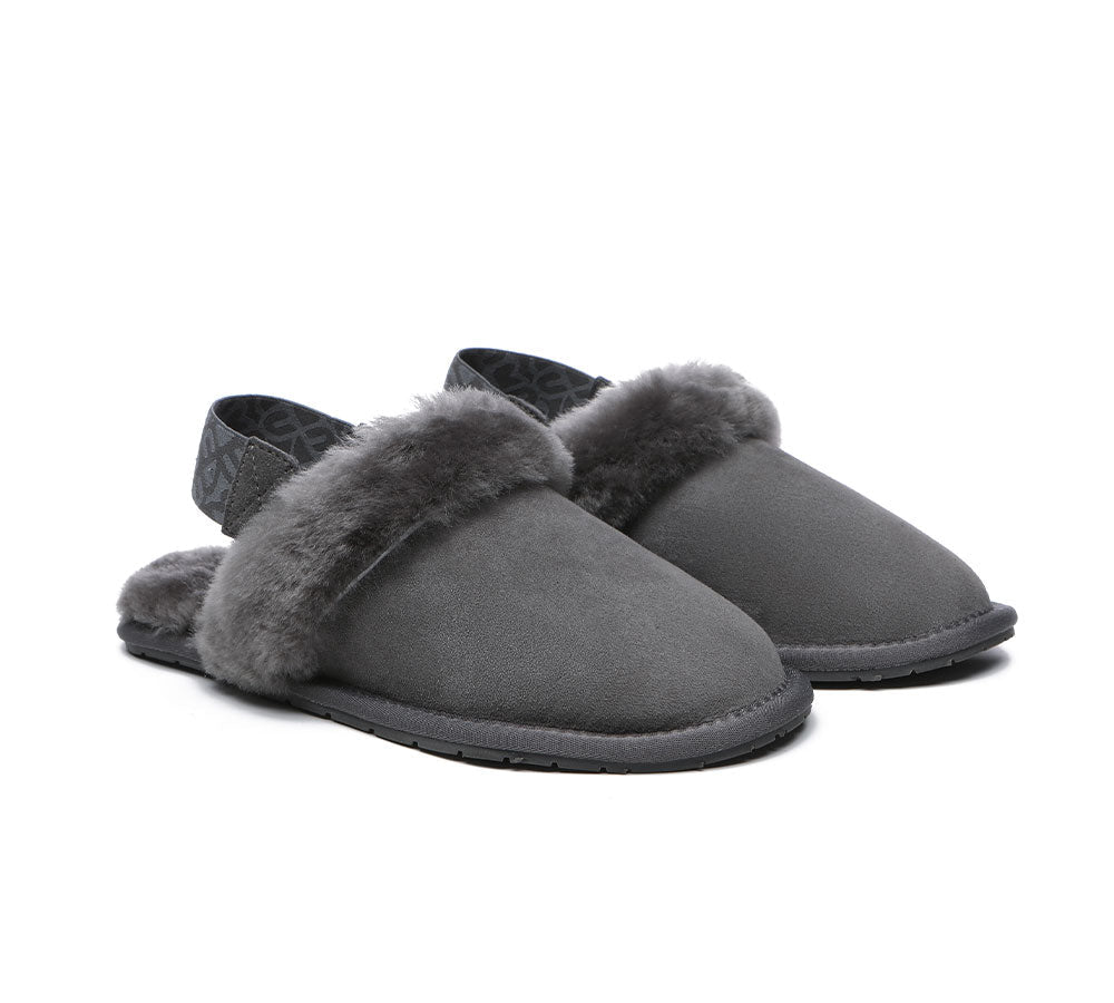 Removable Strap Slingback Sheepskin Slippers by EVERAU Lonsdale