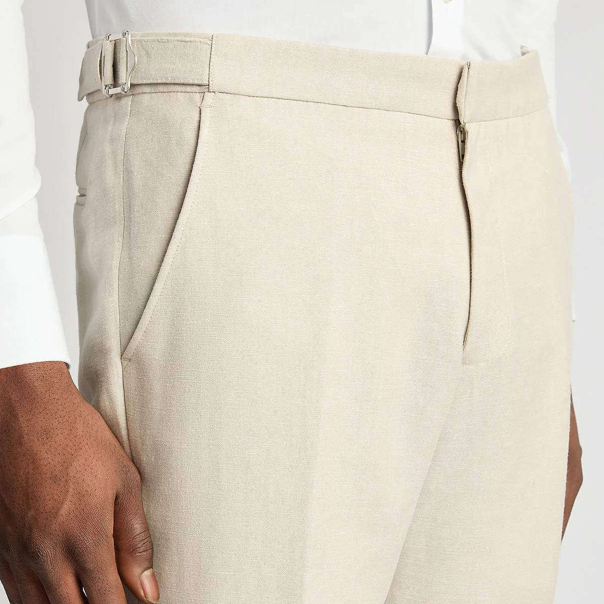 Remus Massa Mix Match Linen Trousers Stone