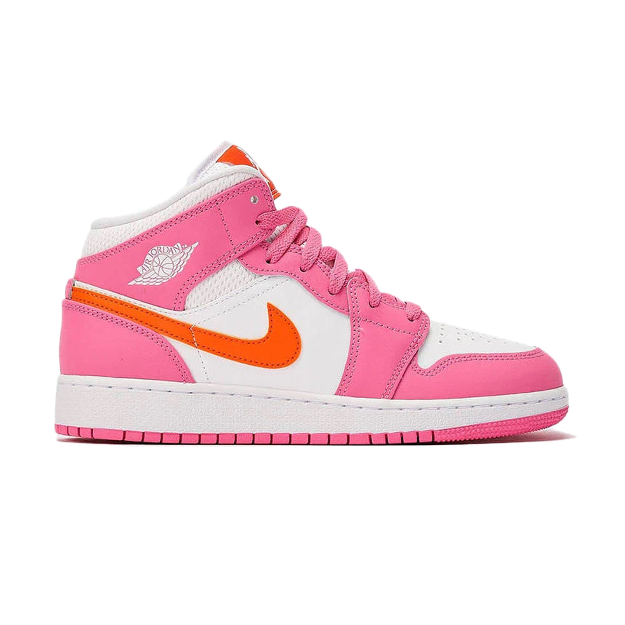 Result: Air Jordan 1 Mid Pinksickle Safety Orange Girls' Sneaker