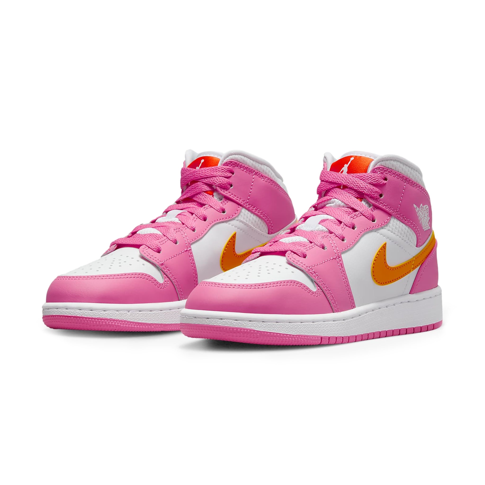 Result: Air Jordan 1 Mid Pinksickle Safety Orange Girls' Sneaker