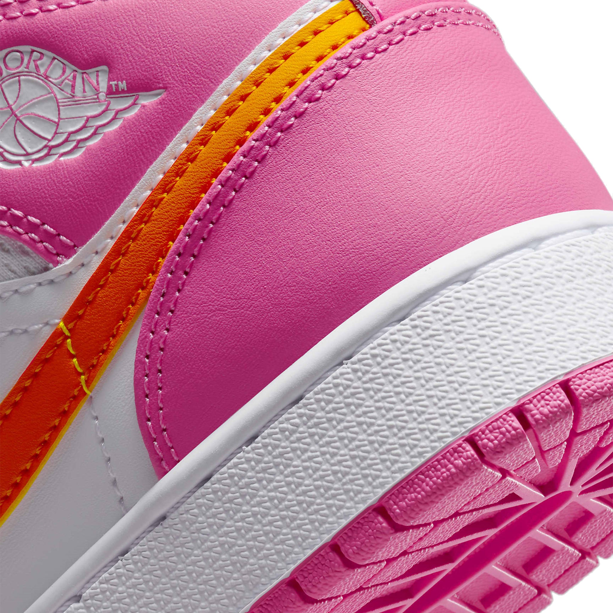 Result: Air Jordan 1 Mid Pinksickle Safety Orange Girls' Sneaker