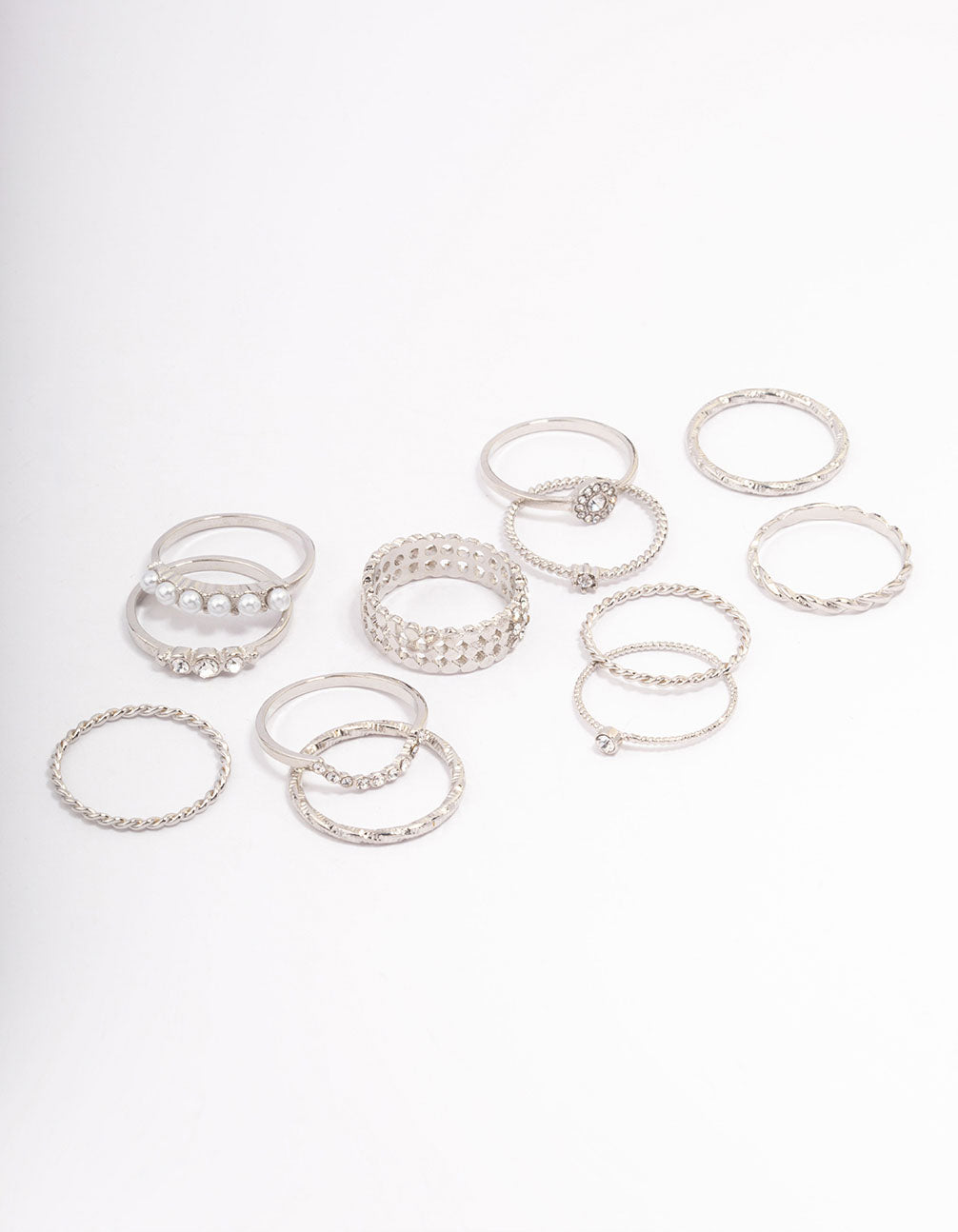 Rhodium Multi Ring Pack