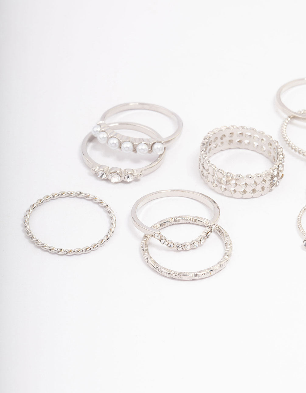 Rhodium Multi Ring Pack