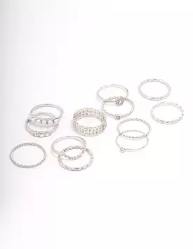 Rhodium Multi Ring Pack