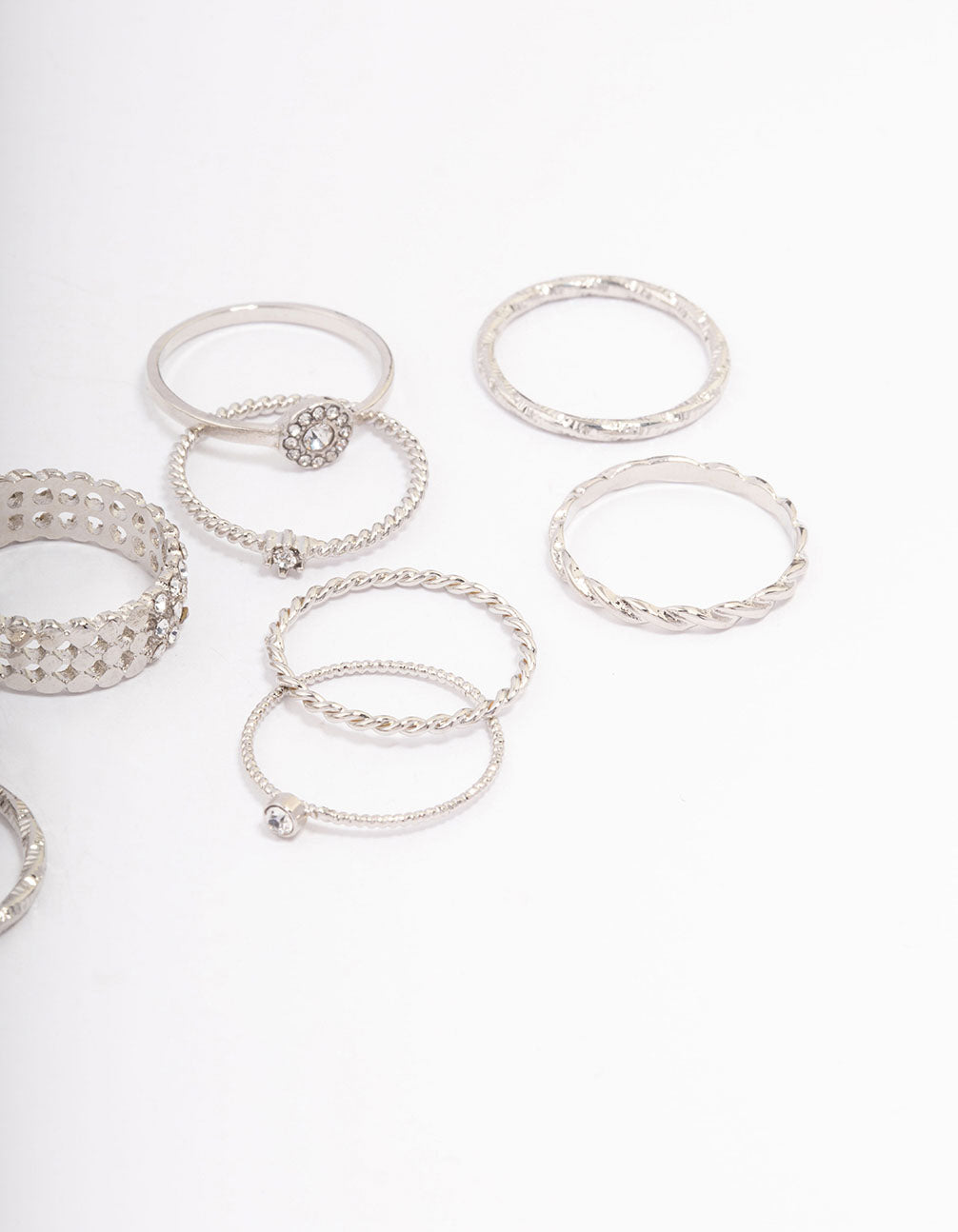 Rhodium Multi Ring Pack