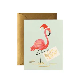 Rifle Paper Co Flamingo Christmas Card: Warm Wishes