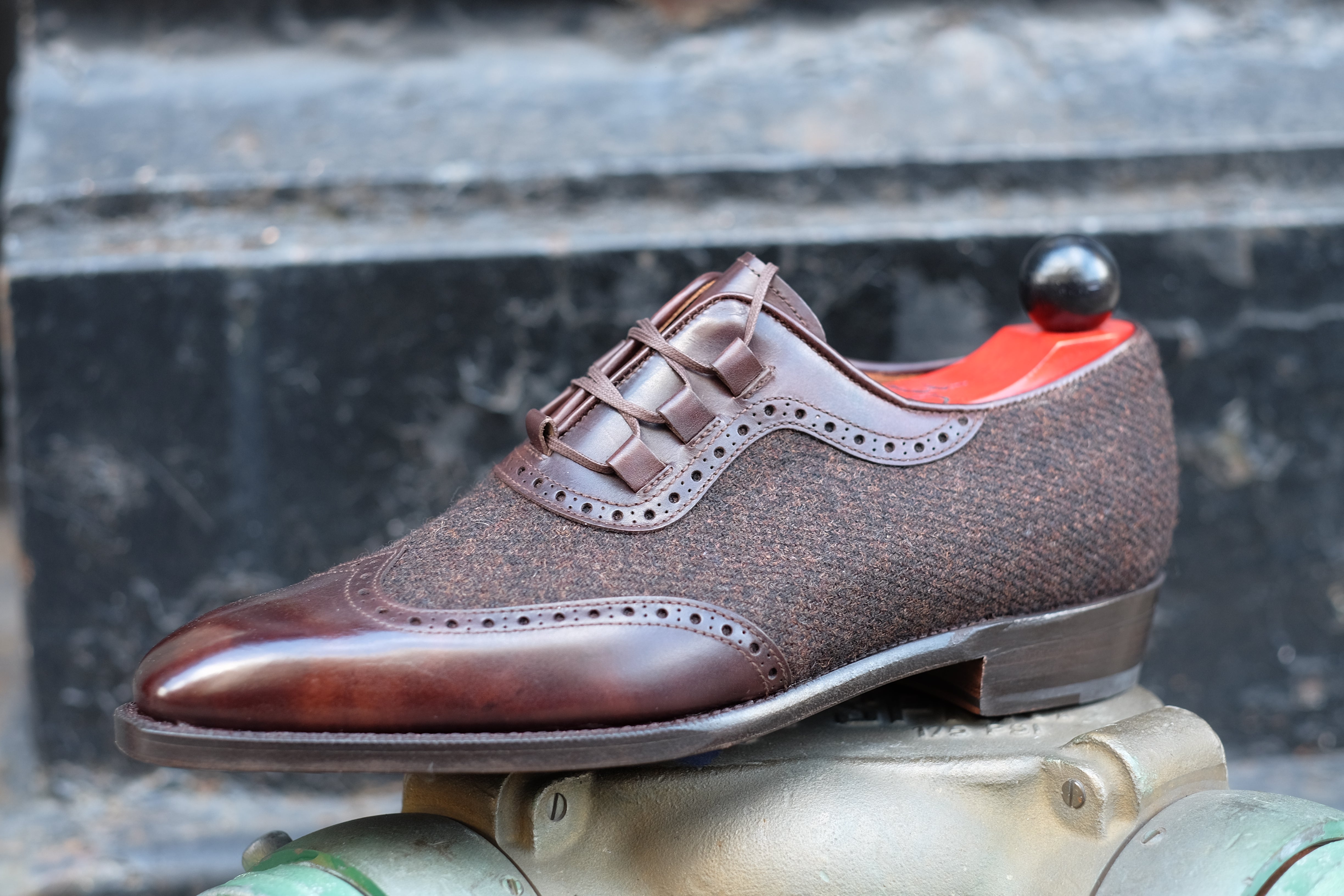 Russell Museum Calf Dark Brown | Dark Brown Medley Tweed