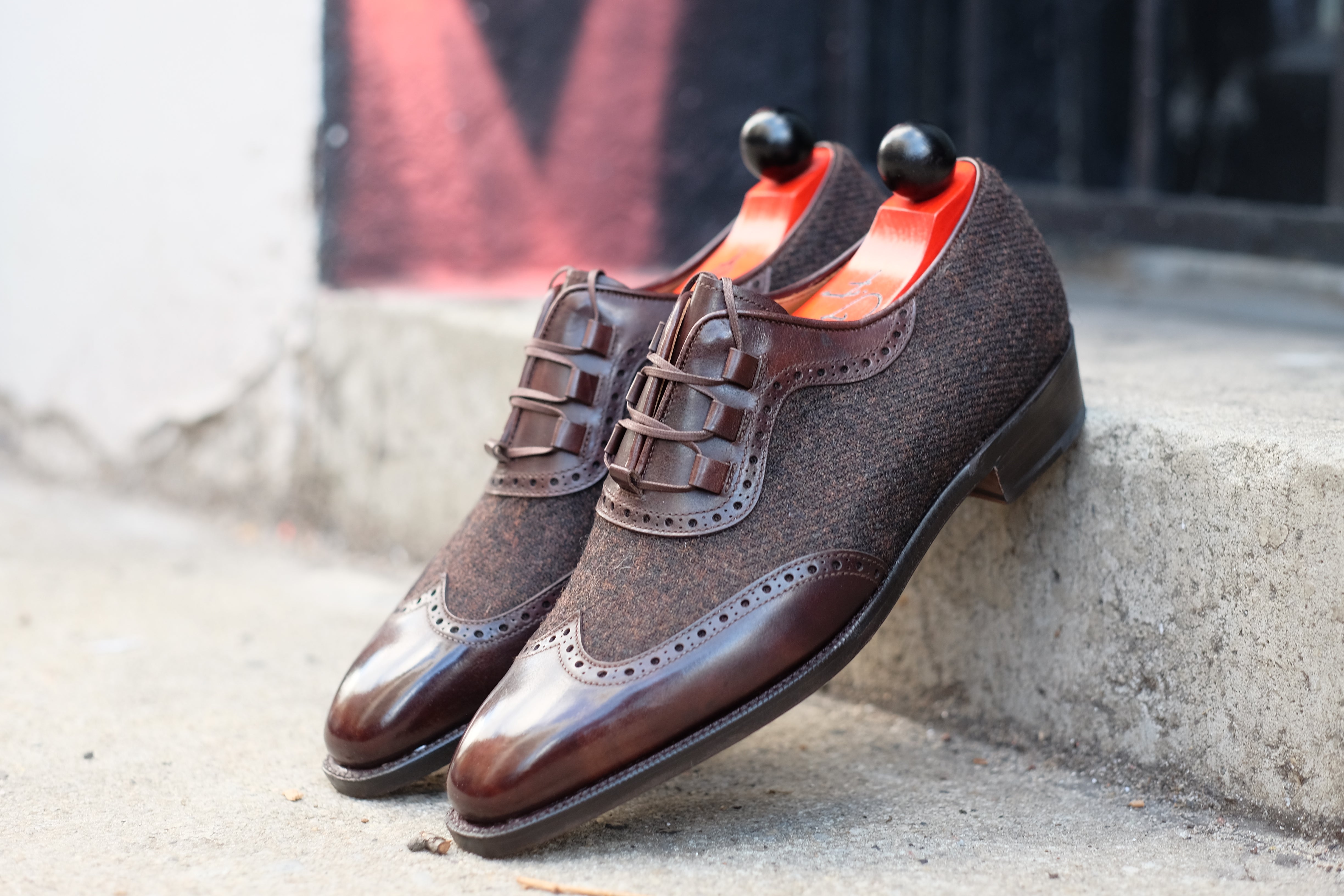 Russell Museum Calf Dark Brown | Dark Brown Medley Tweed