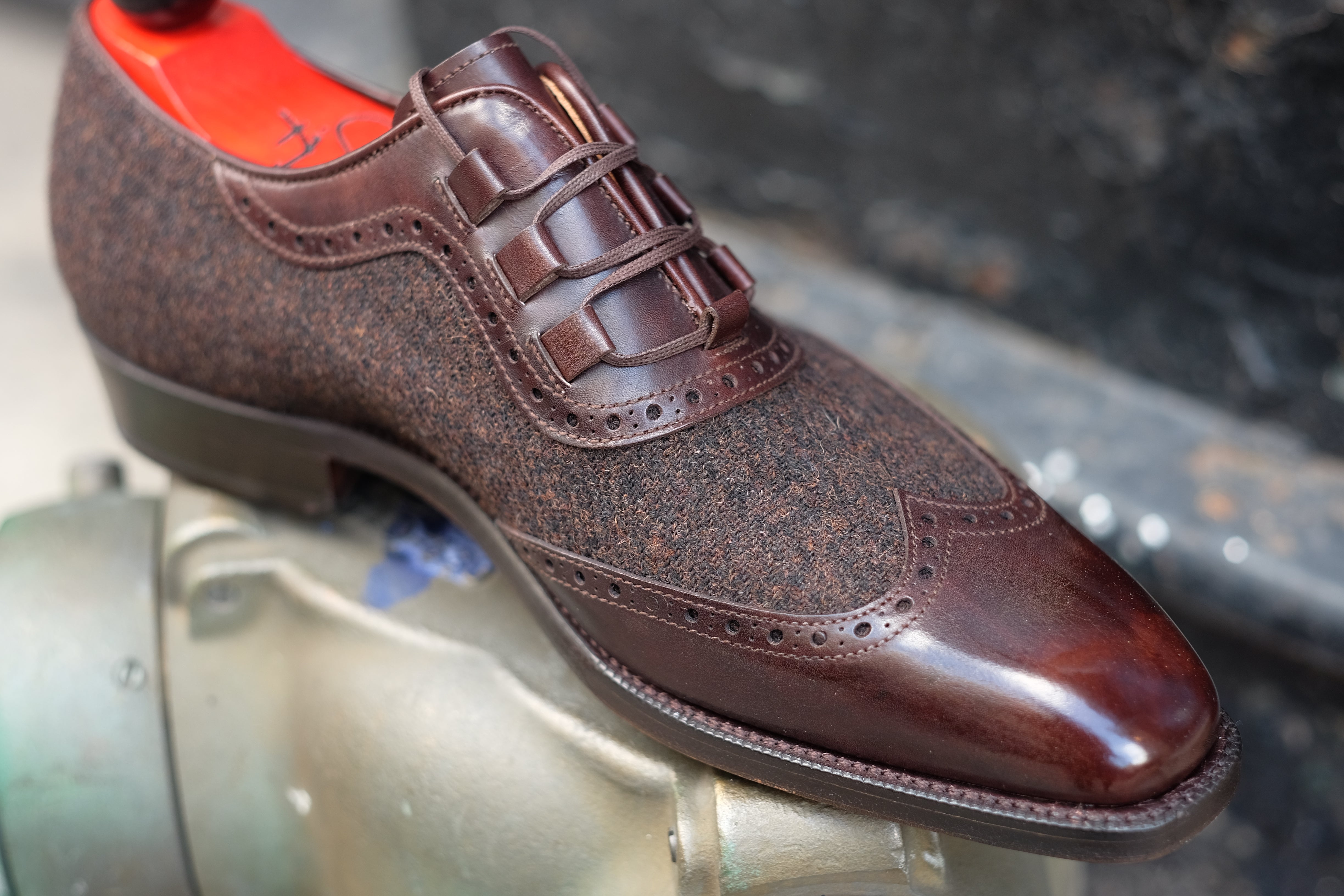 Russell Museum Calf Dark Brown | Dark Brown Medley Tweed