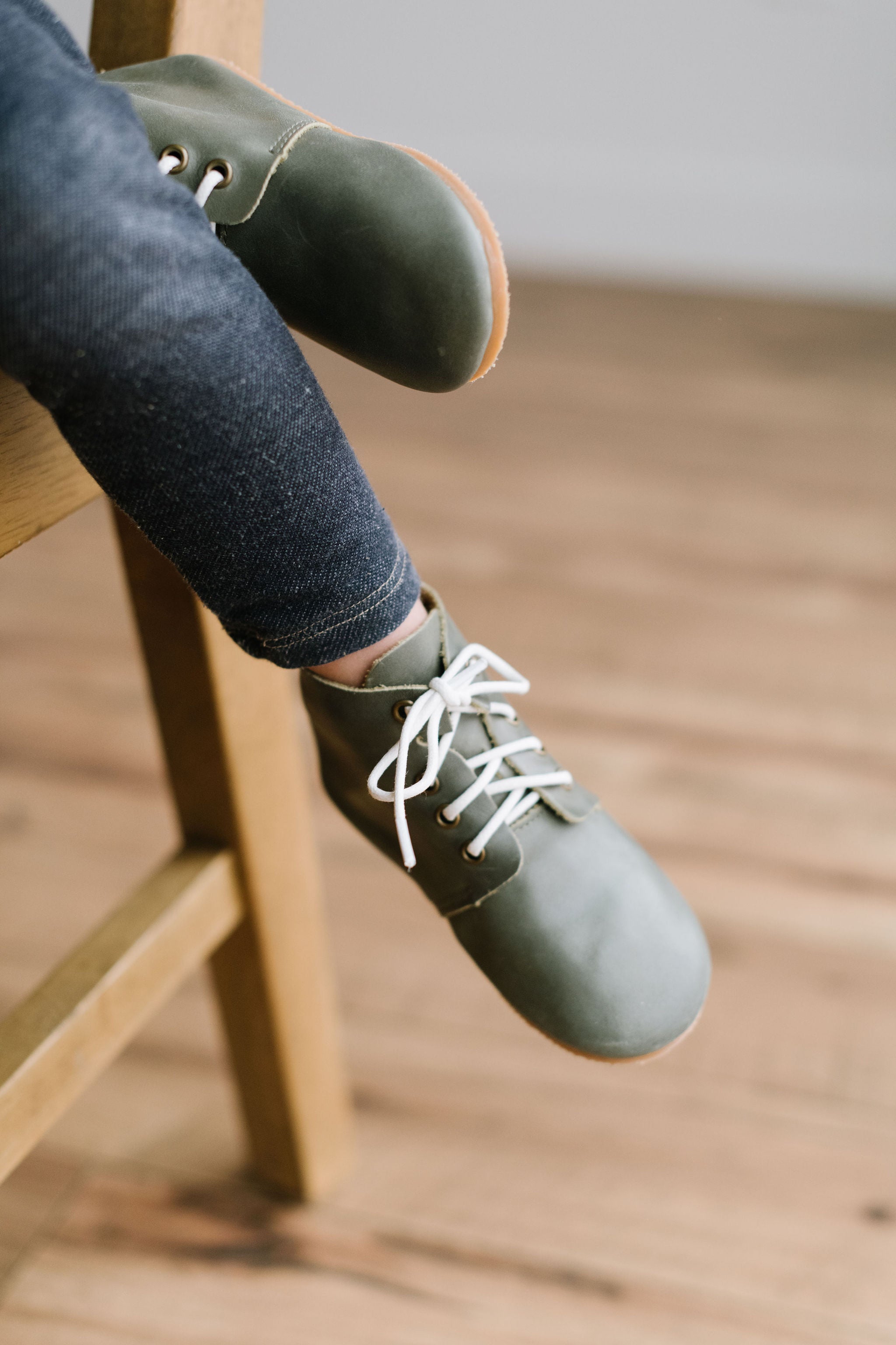 Sage High Top Oxfords with Hard Sole.