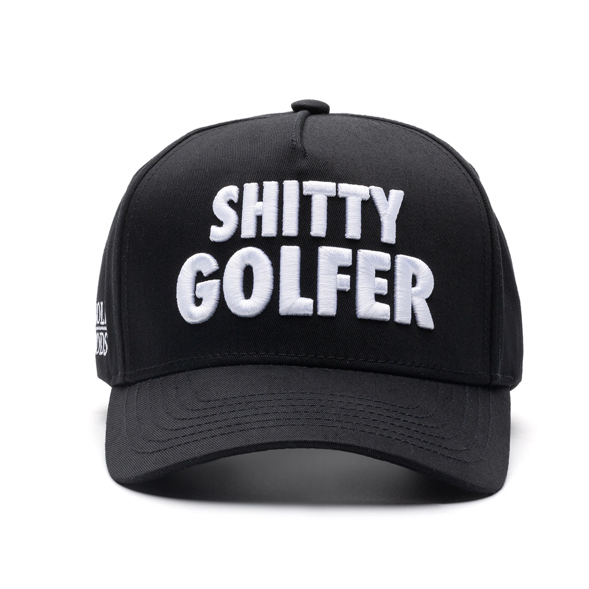 Shitty Golfer Golf Hat - Black SnapBack with Curved Brim.