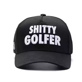 Shitty Golfer Golf Hat - Black SnapBack with Curved Brim.