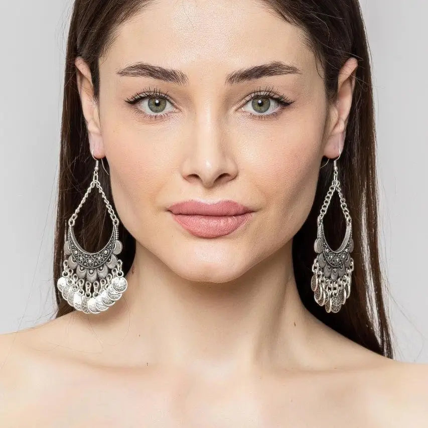 Silver Bohemian Style Handcrafted Earrings