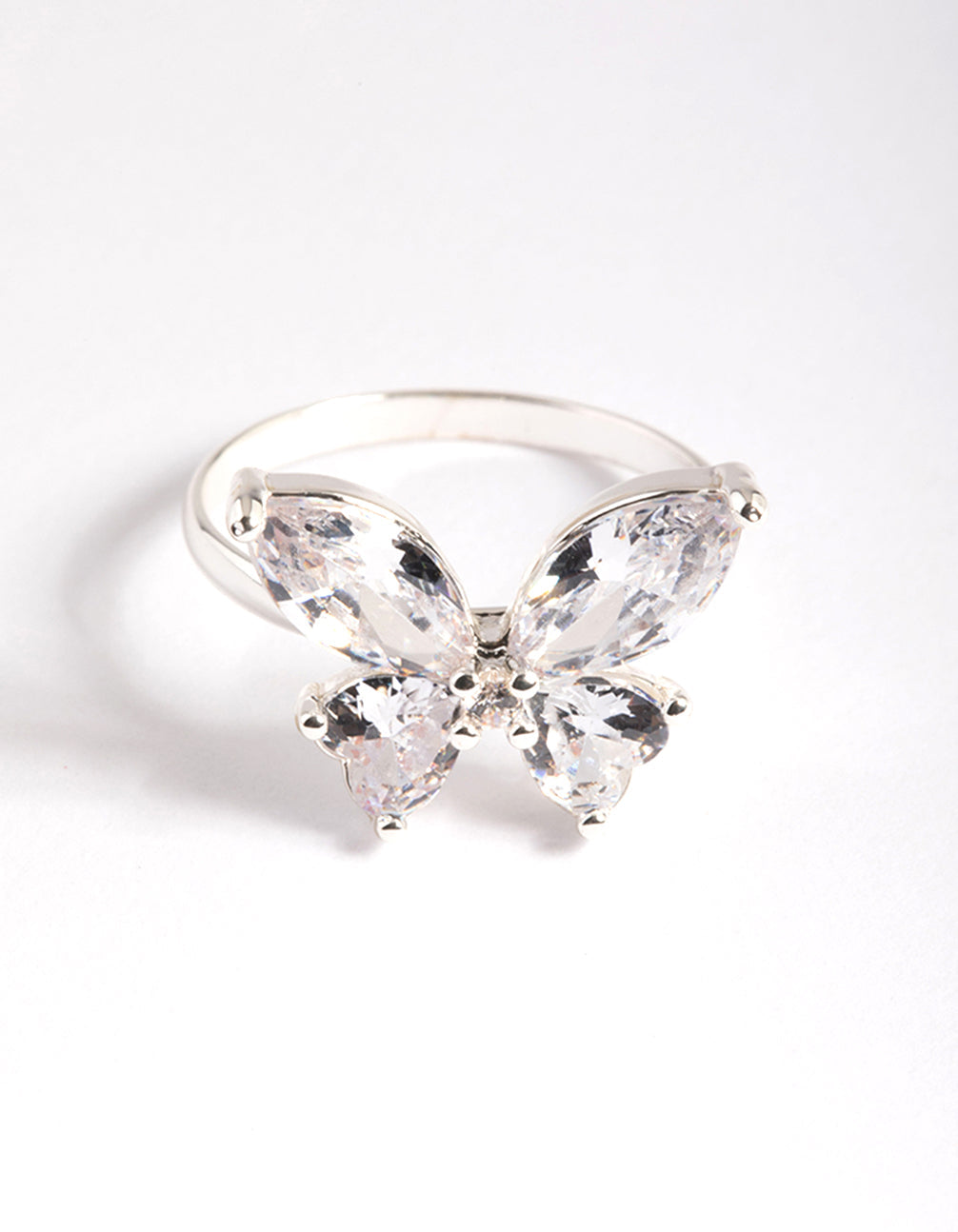 Silver CZ Butterfly Ring