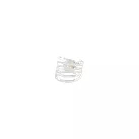 Silver hammered wrap ring