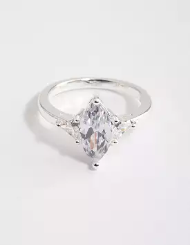 Silver Marquise Ring