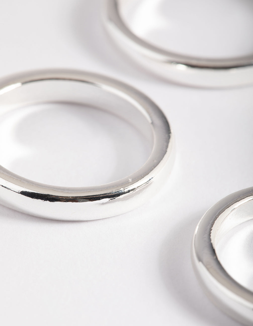 Silver Triple Band Ring 3mm - Plated Alternative