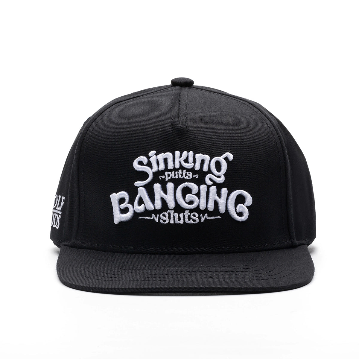 Sinking Putts & Banging Sluts Black Golf Hat – Flat Brim