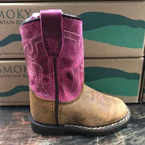 Smoky Mountain Autry Toddler Boot in Brown and Pink Distress