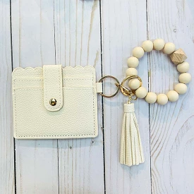 Solid Round Beaded Keychain with Wallet - Get it now!