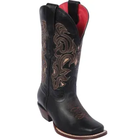 Square Toe Cowgirl Boots in Black