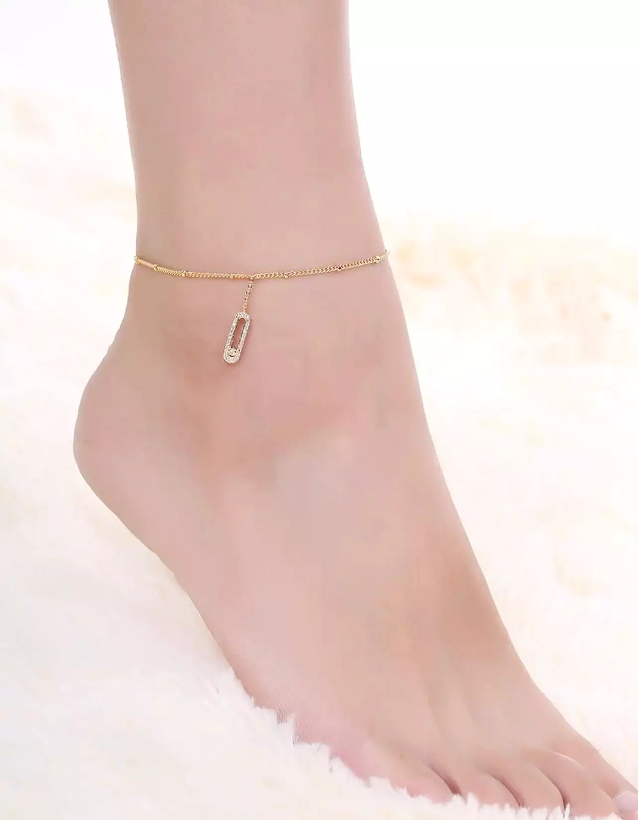 Stainless steel coin bell pendant anklet for women ankle jewelry - X497704