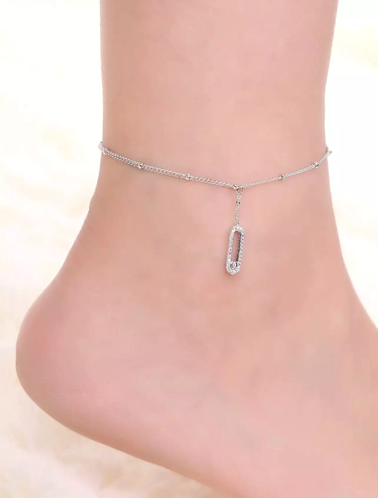 Stainless steel coin bell pendant anklet for women ankle jewelry - X497704