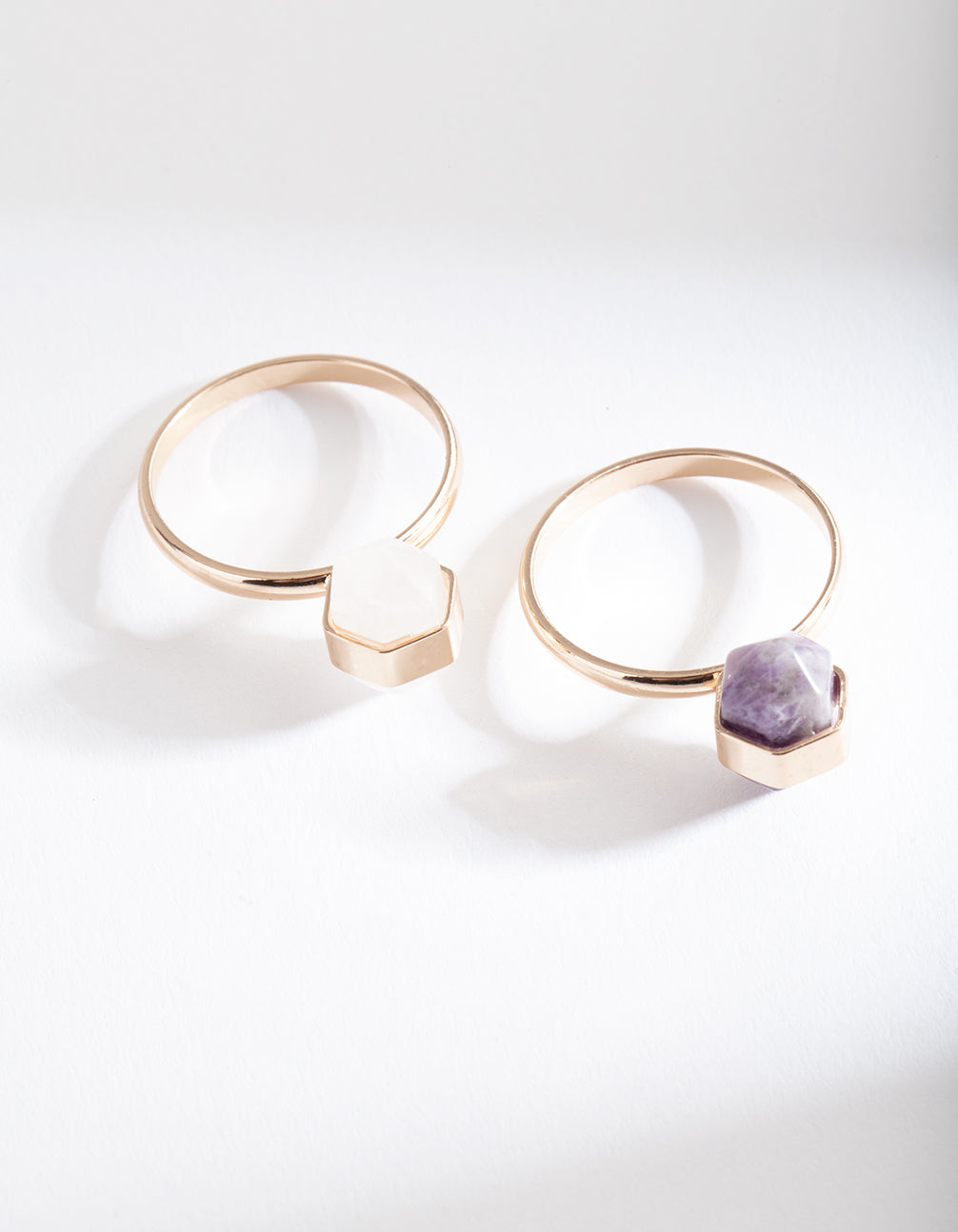 Stone Stacking Ring Set – Mini Shards, Semi-Precious Gemstones