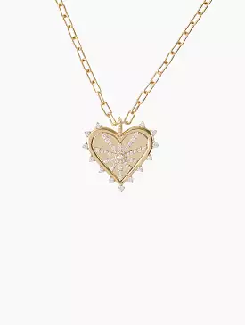 Studded Heart Pavé Necklace