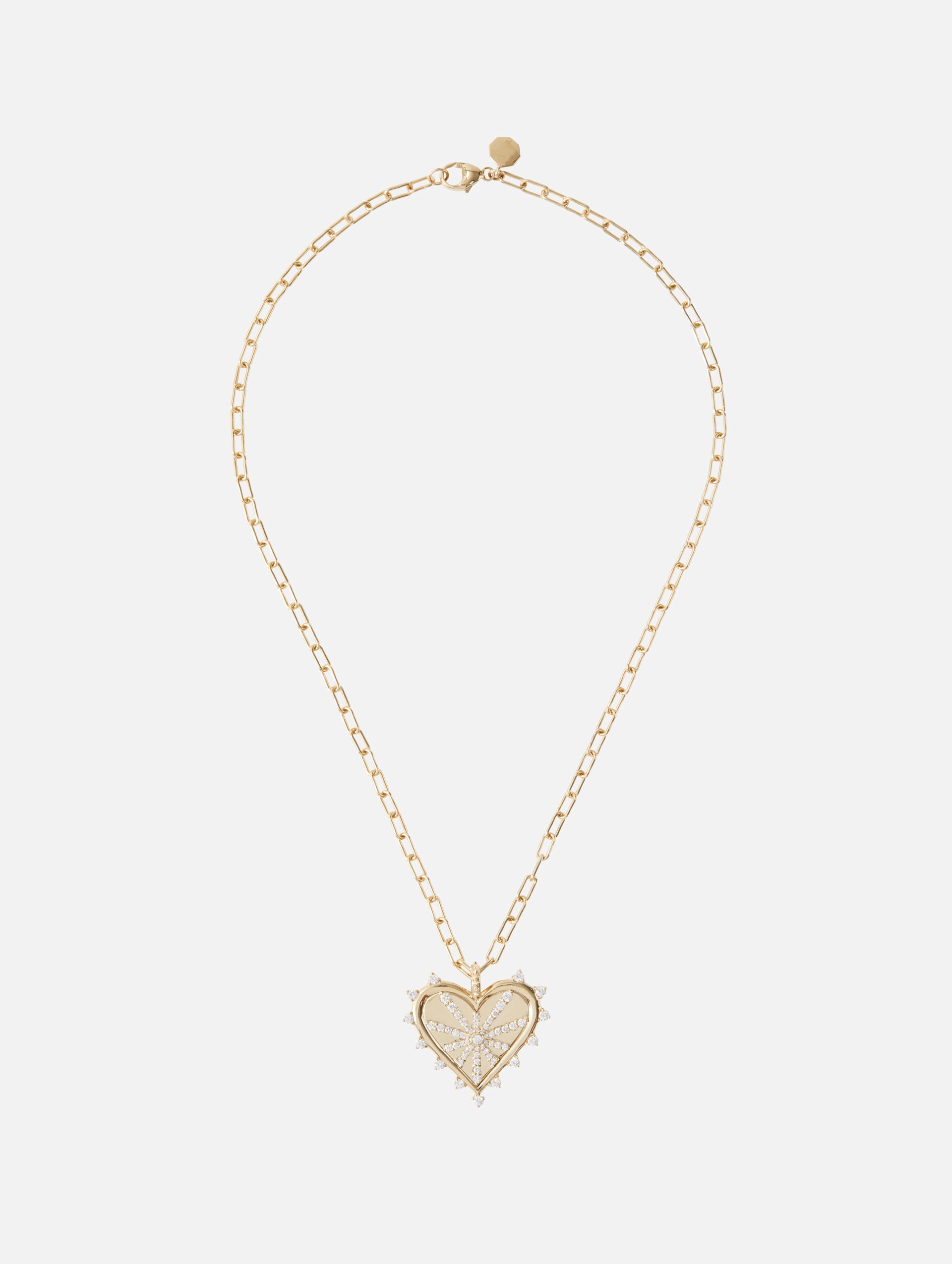 Studded Heart Pavé Necklace