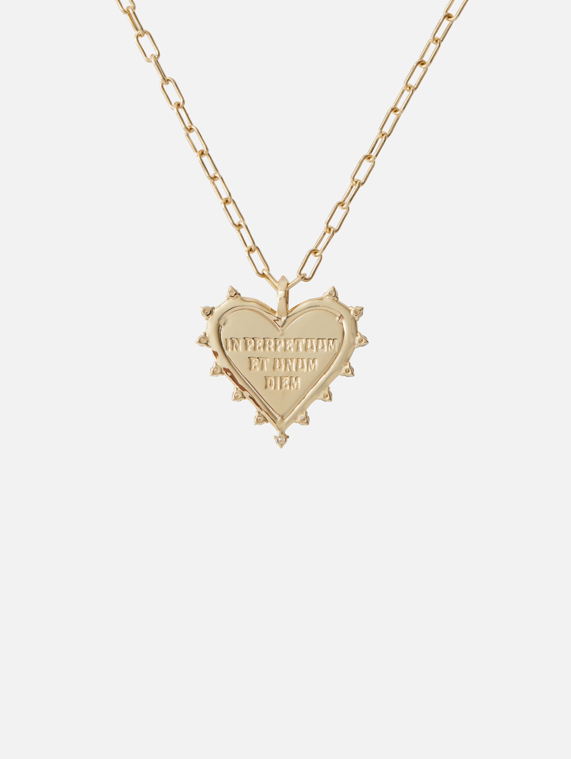 Studded Heart Pavé Necklace