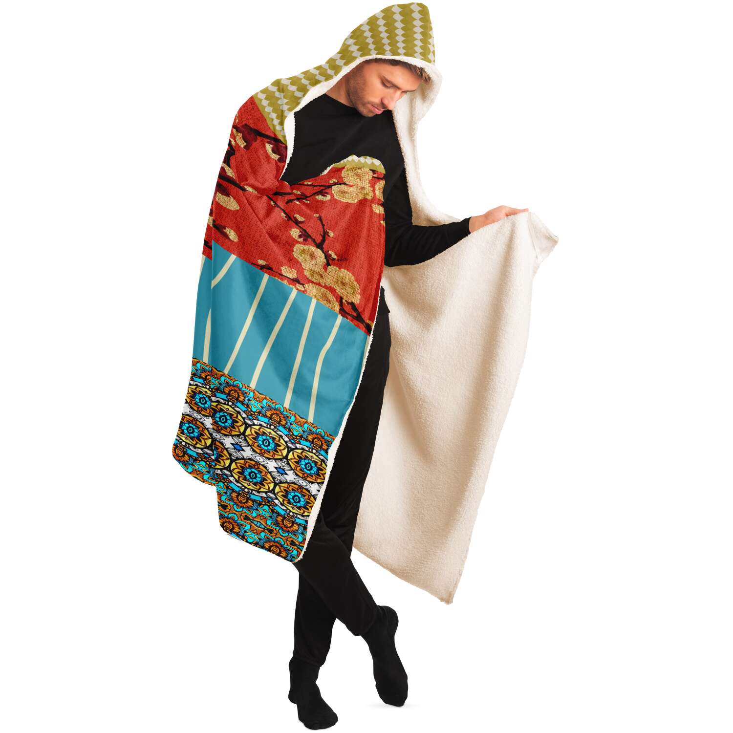 Sukiyaki Sherpa Fleece Hooded Blanket - 3 Size Options