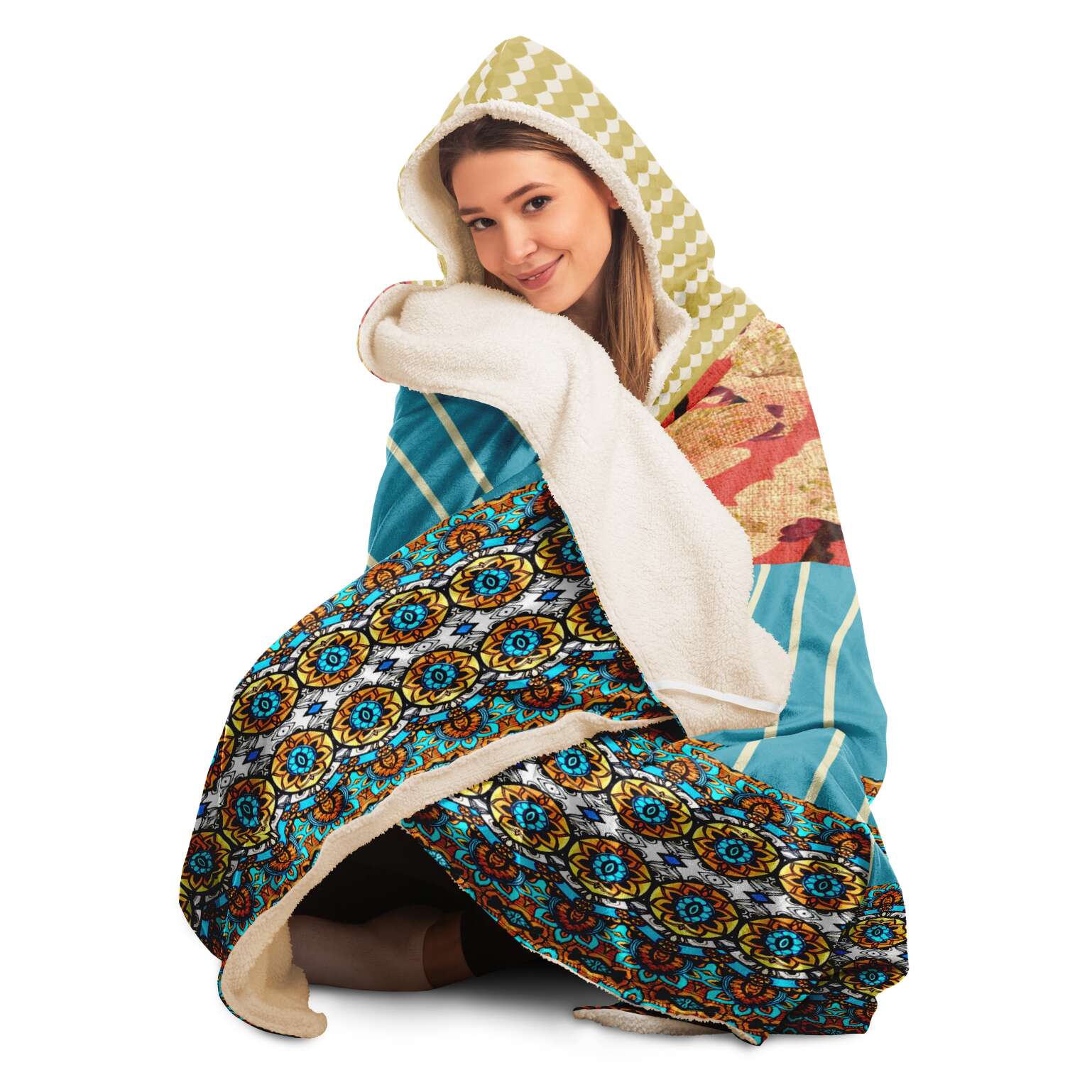 Sukiyaki Sherpa Fleece Hooded Blanket - 3 Size Options