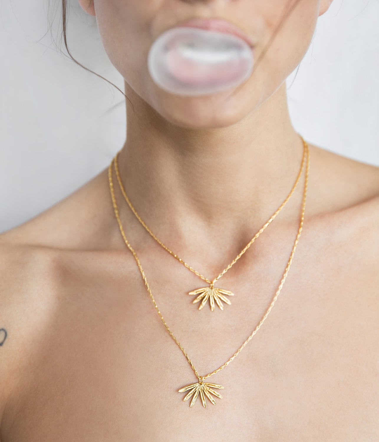 Sun Siren Necklace - 42cm - Gold