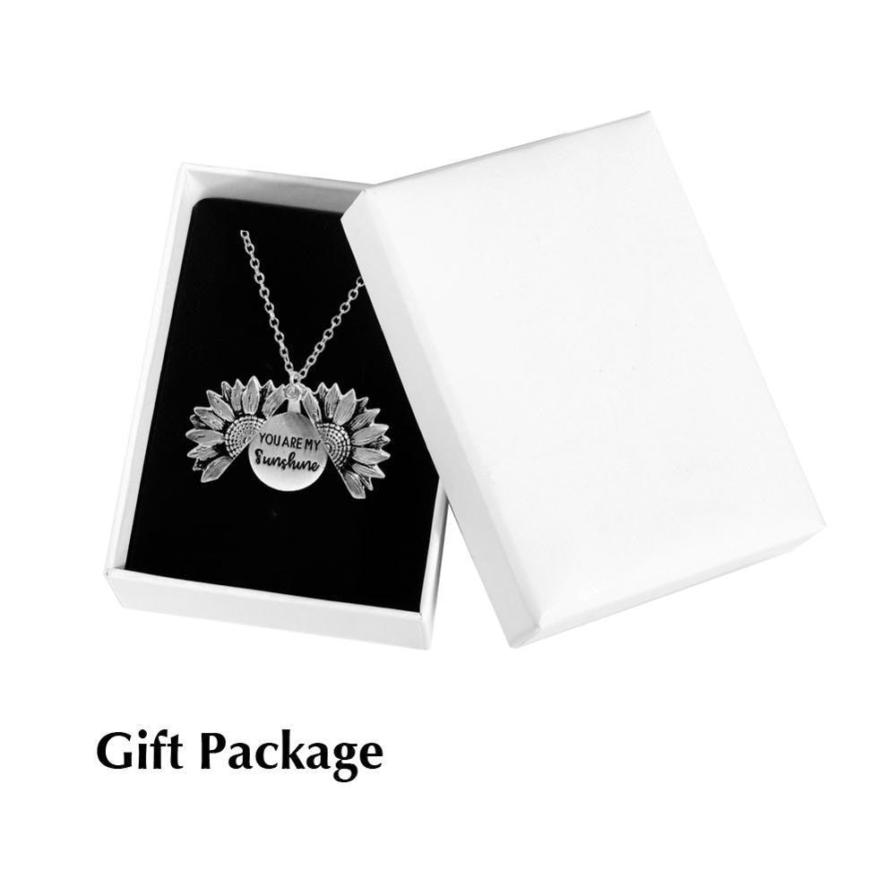 Sunflower Pendant Necklace, Engraved, You are my sunshine - Shop now