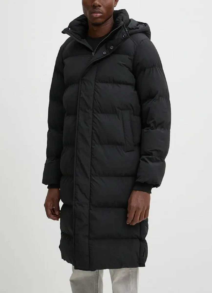 Superdry Black Hooded Longline Puffer Jacket