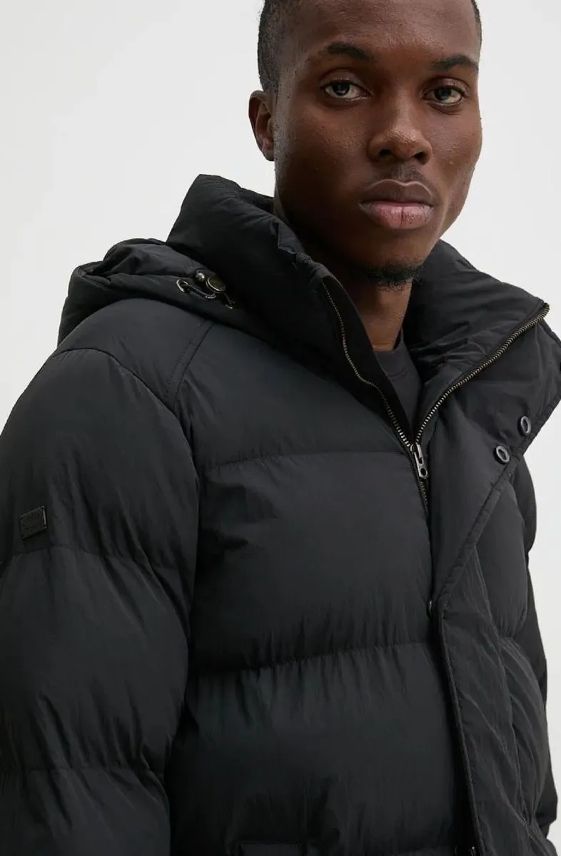 Superdry Black Hooded Longline Puffer Jacket