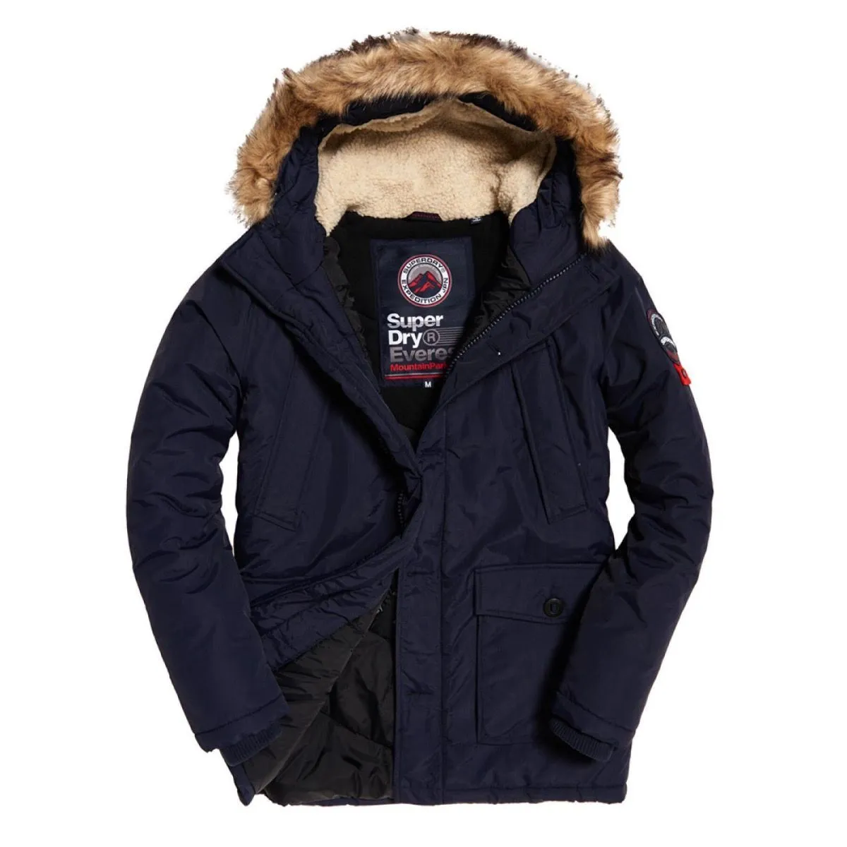 Superdry Hooded Everest Puffer Jacket Navy