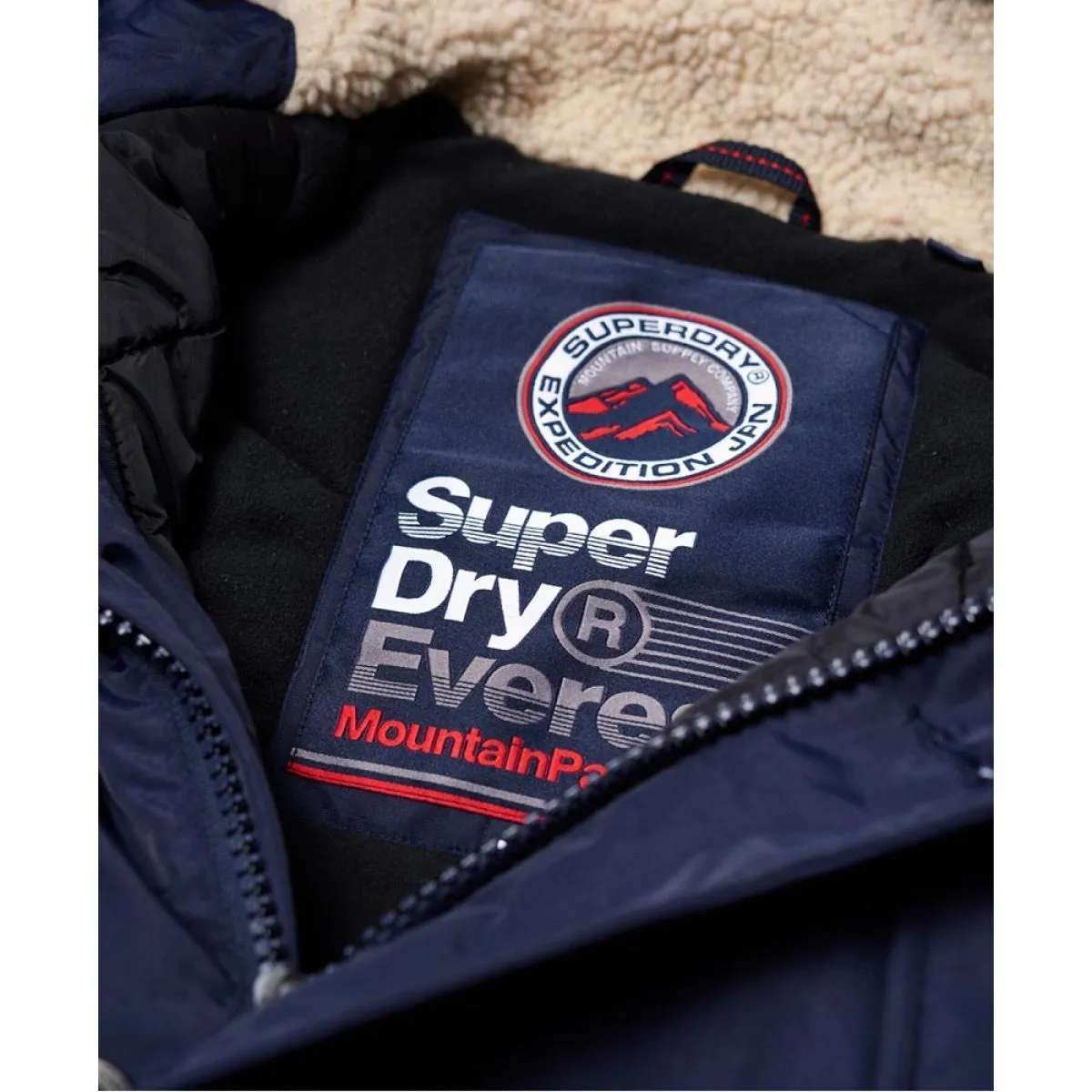 Superdry Hooded Everest Puffer Jacket Navy