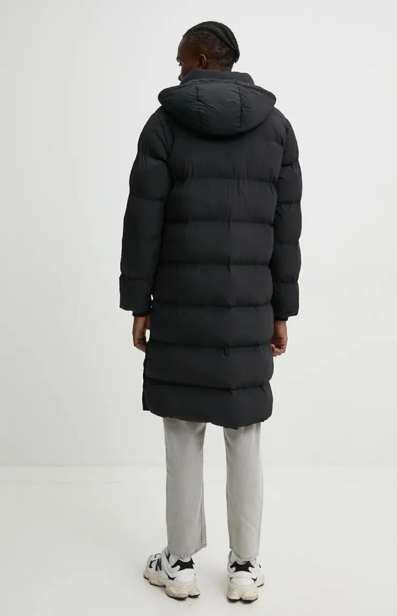 Black Superdry Hooded Longline Puffer Jacket