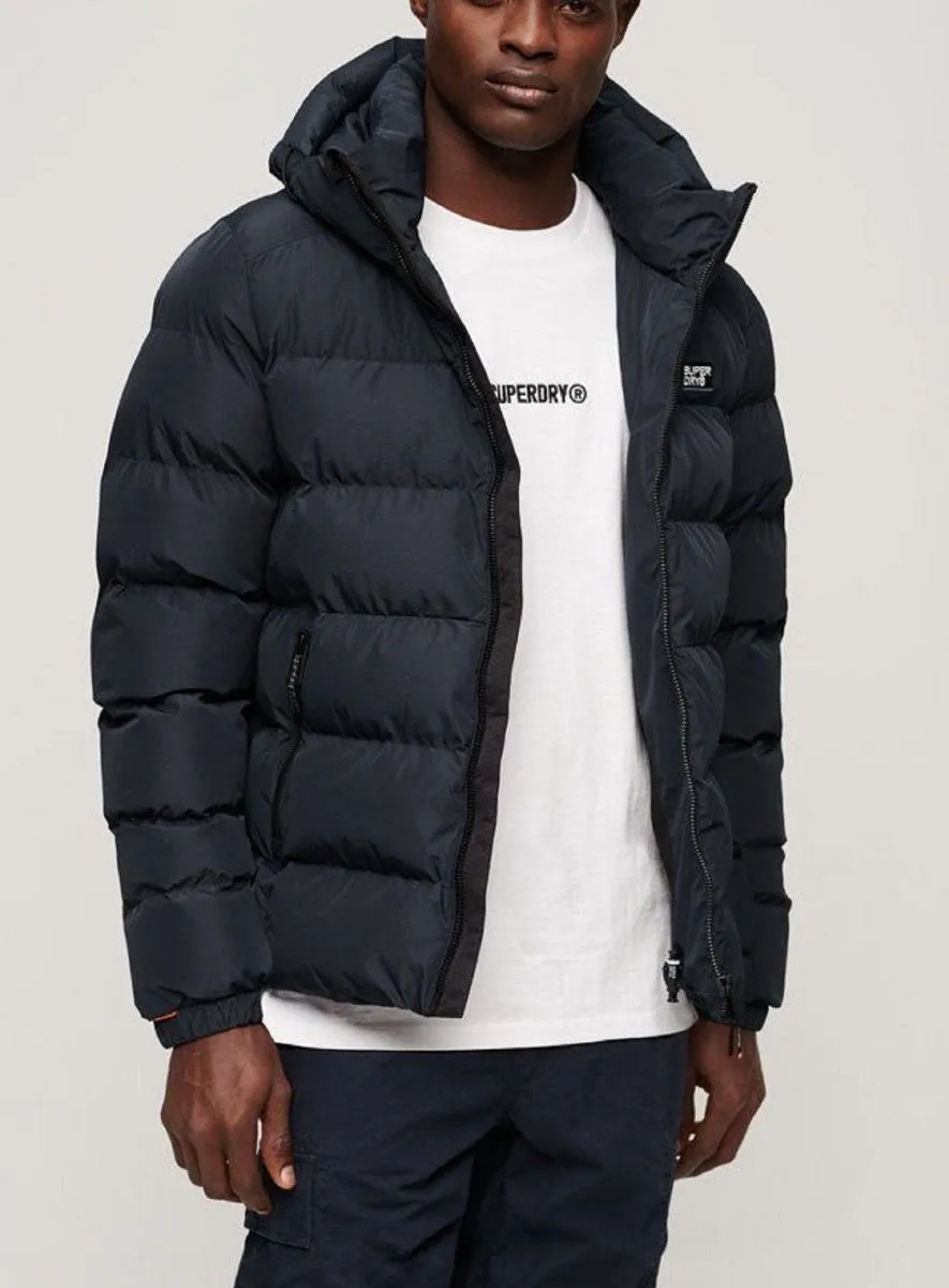 Eclipse Navy Superdry Hooded Sport Puffer Jacket