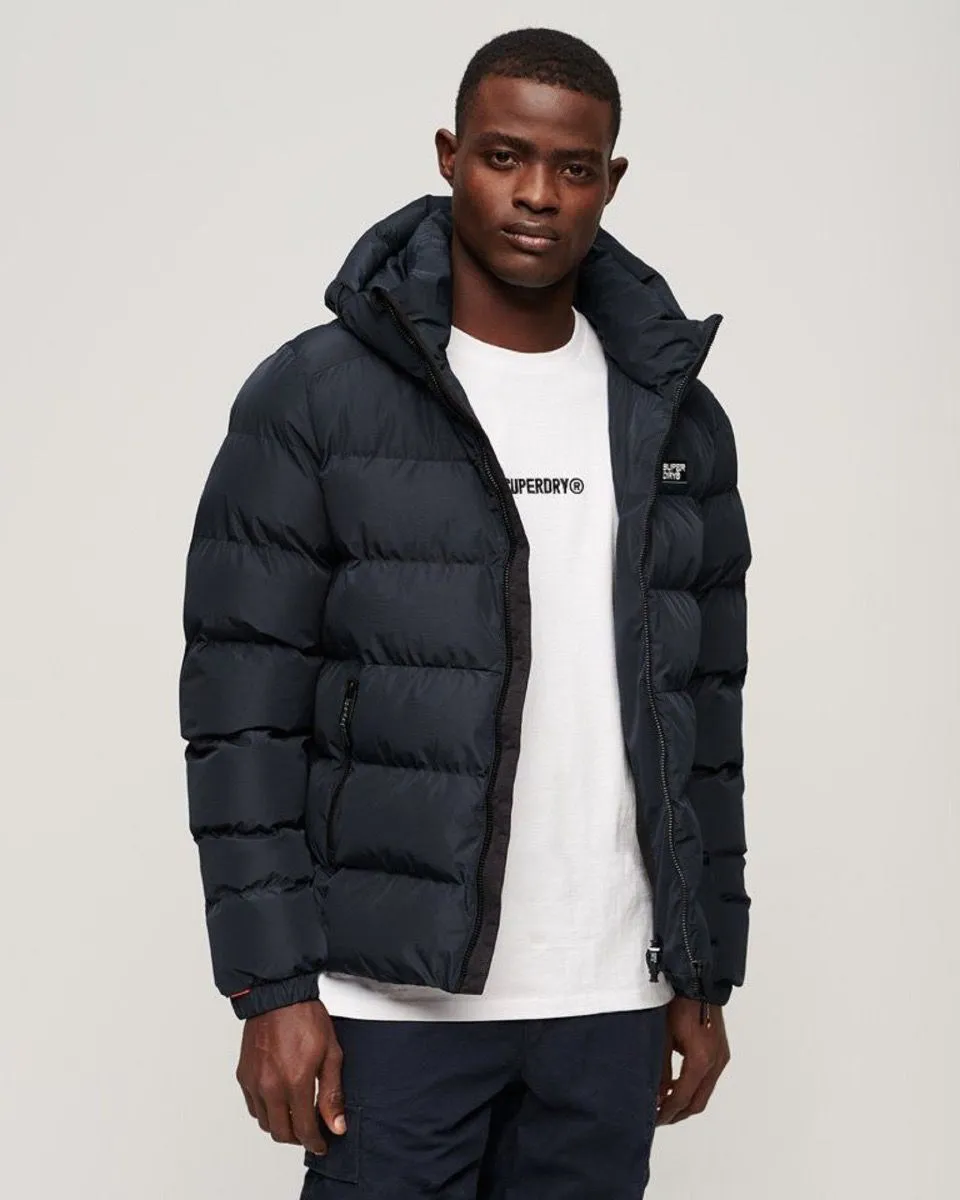 Eclipse Navy Superdry Hooded Sport Puffer Jacket