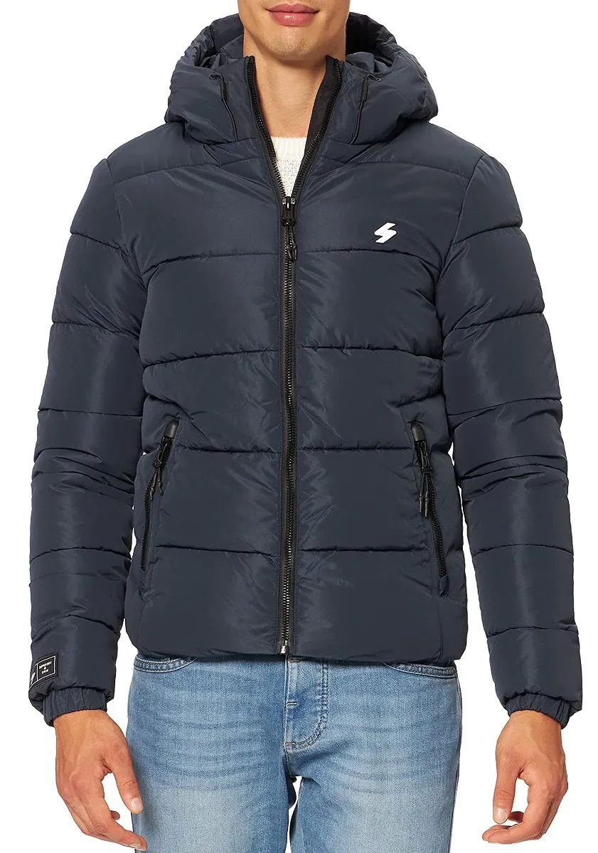 Superdry Eclipse Navy Hooded Sports Puffer Jacket