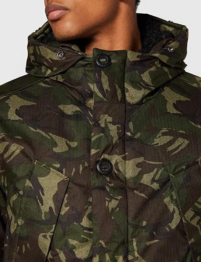 Superdry Marl Camo Green Hooded Everest Puffer Jacket