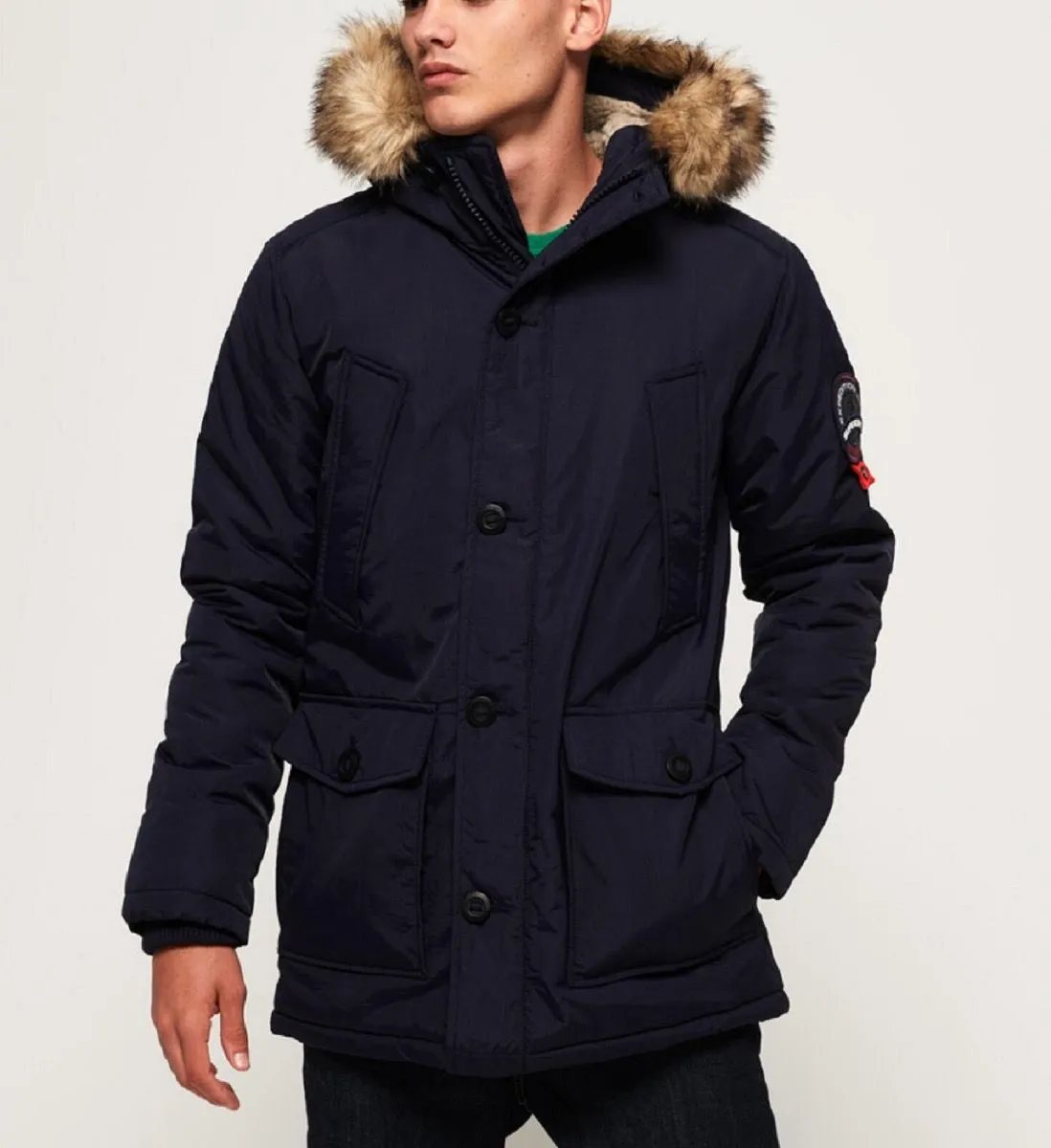 Superdry Navy Hooded Everest Puffer Jacket 11S