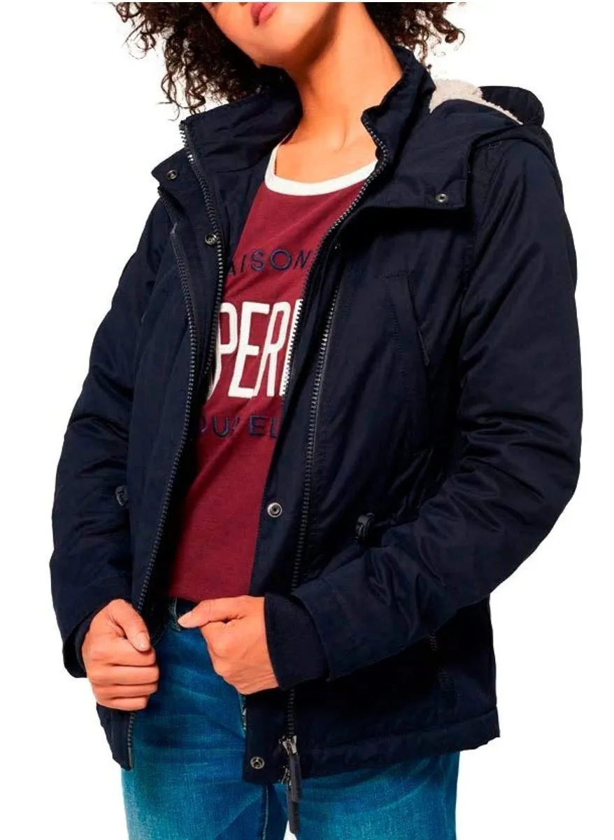 Women's Superdry Super Navy Boxy Snorkel Parka Jackets