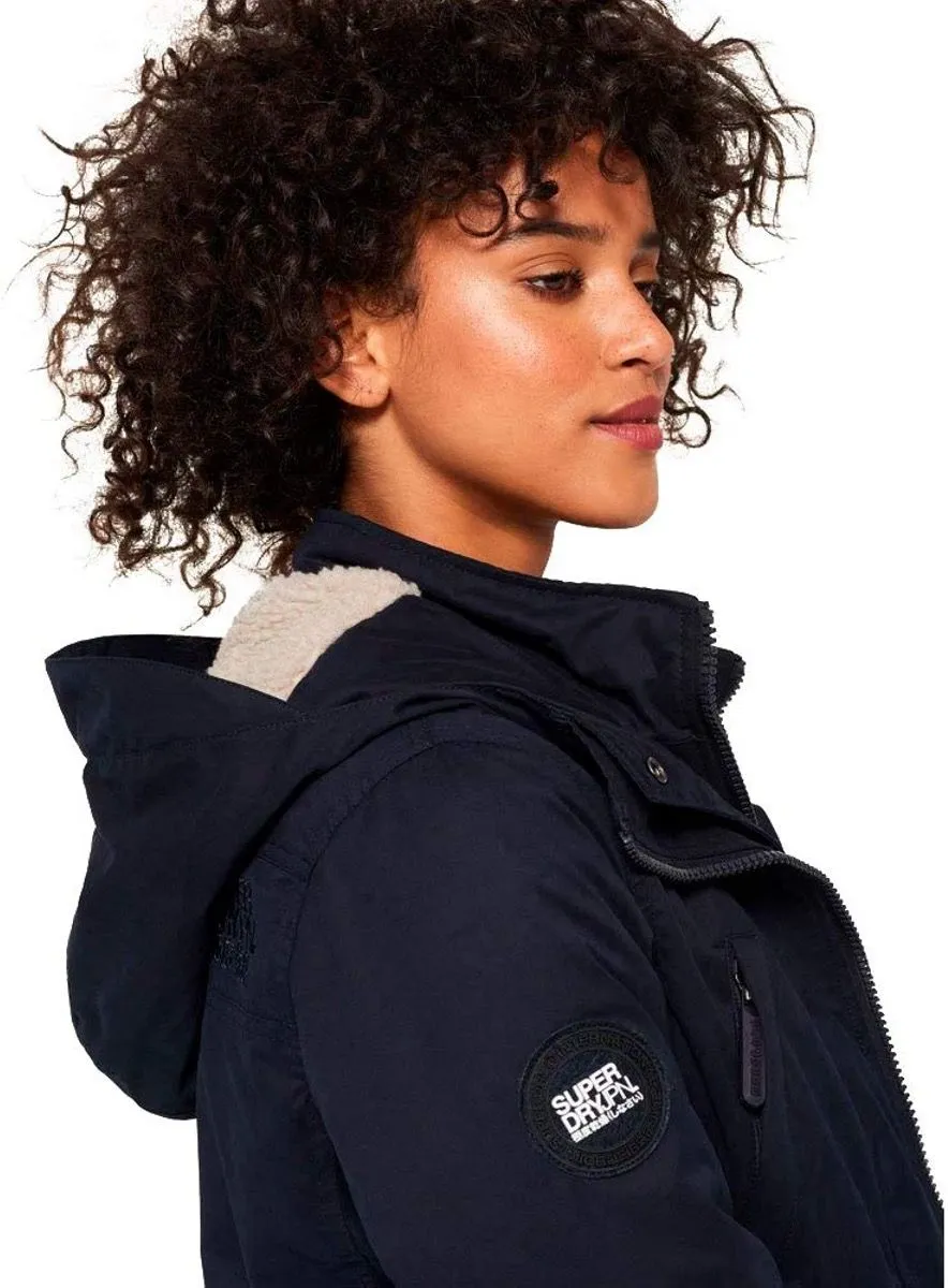 Women's Superdry Super Navy Boxy Snorkel Parka Jackets