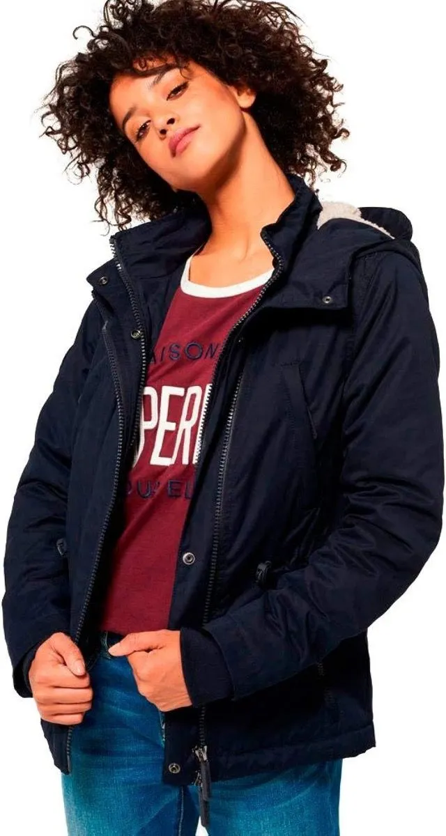 Women's Superdry Super Navy Boxy Snorkel Parka Jackets